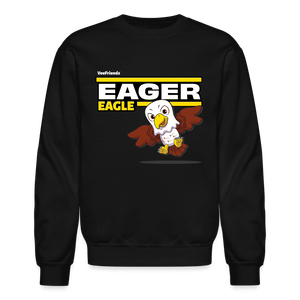 Eager Eagle Character Comfort Adult Crewneck Sweatshirt - black