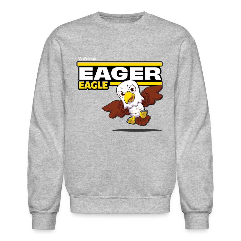Eager Eagle Character Comfort Adult Crewneck Sweatshirt - heather gray