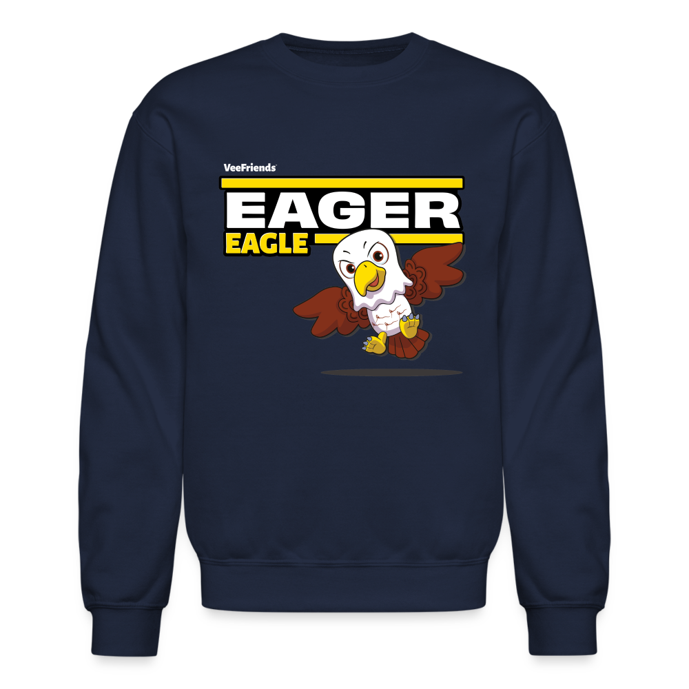 Eager Eagle Character Comfort Adult Crewneck Sweatshirt - navy