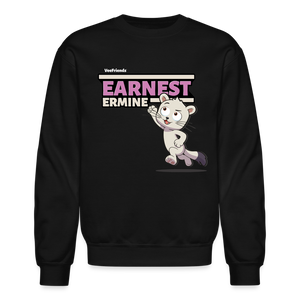 Earnest Ermine Character Comfort Adult Crewneck Sweatshirt - black