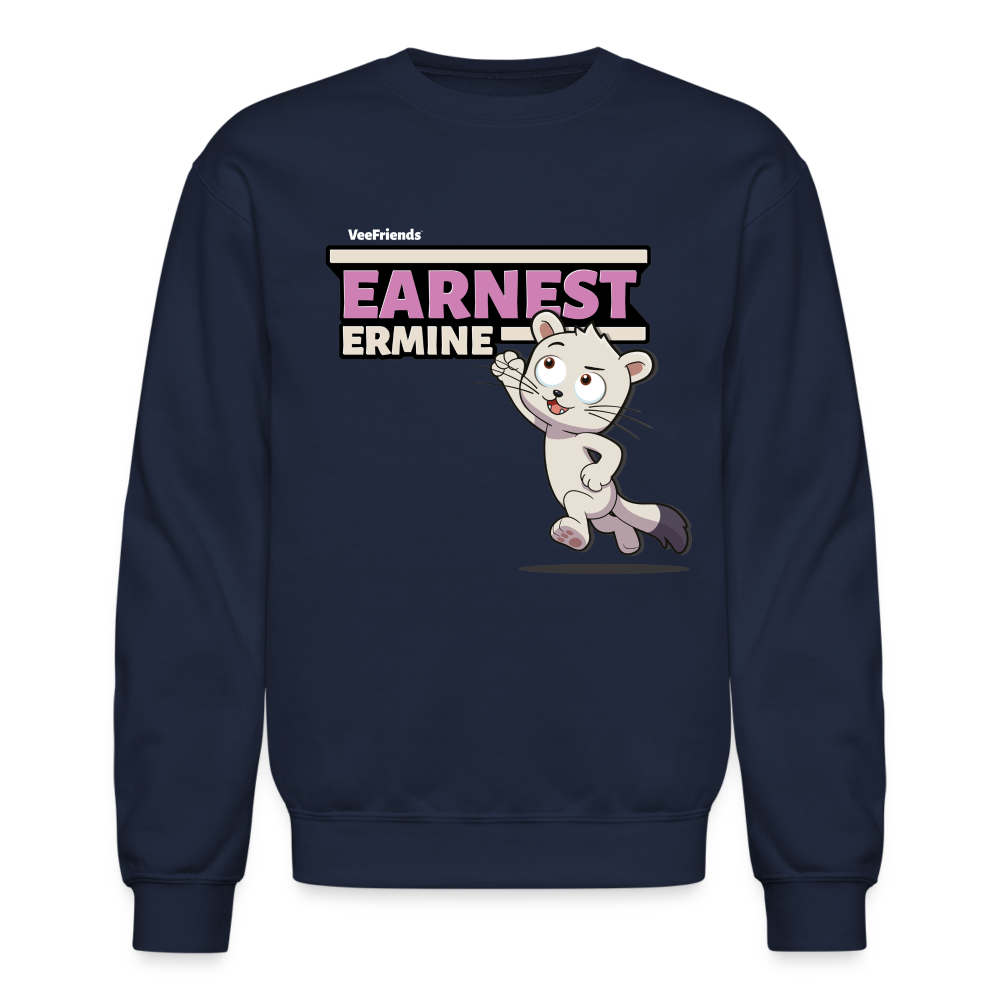 Earnest Ermine Character Comfort Adult Crewneck Sweatshirt - navy