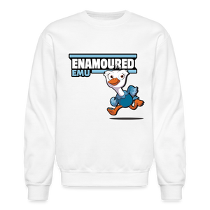 Enamoured Emu Character Comfort Adult Crewneck Sweatshirt - white