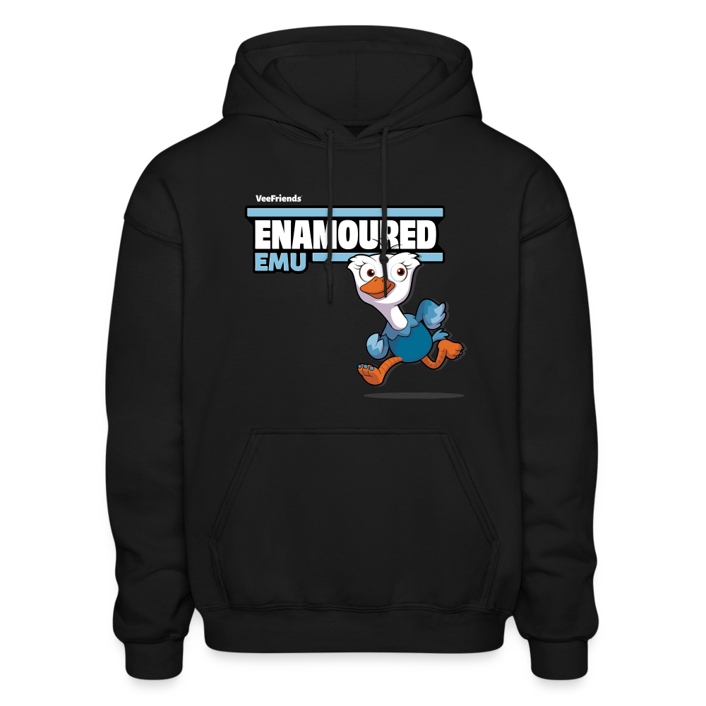 Enamoured Emu Character Comfort Adult Hoodie - black