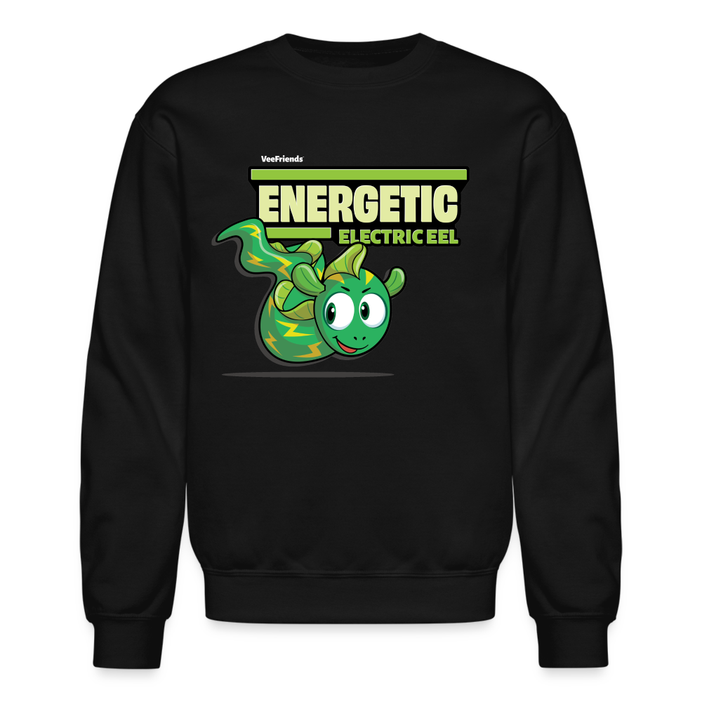 Energetic Electric Eel Character Comfort Adult Crewneck Sweatshirt - black