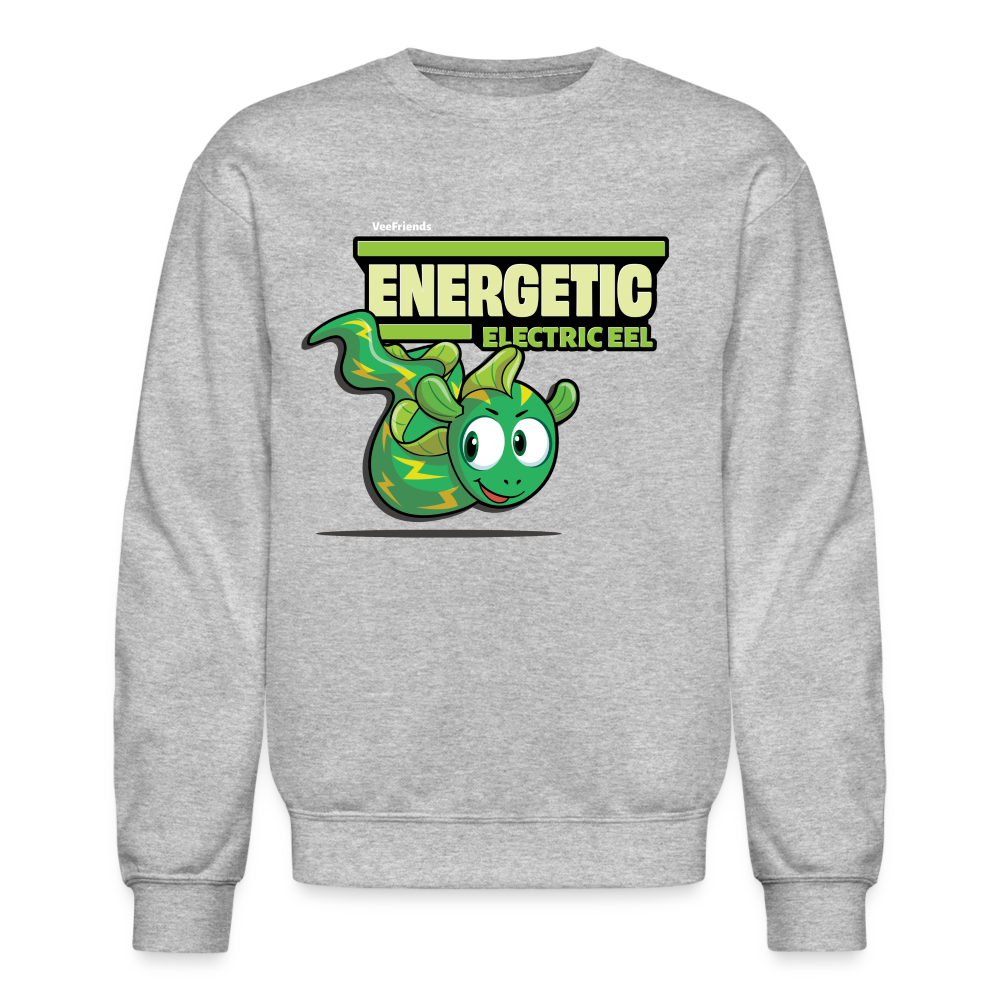 Energetic Electric Eel Character Comfort Adult Crewneck Sweatshirt - heather gray