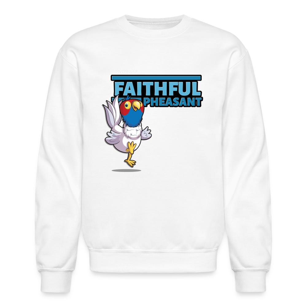 Faithful Pheasant Character Comfort Adult Crewneck Sweatshirt - white
