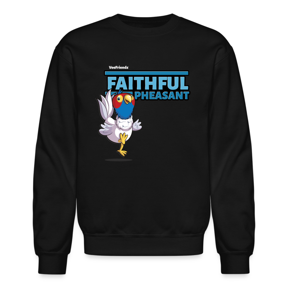 Faithful Pheasant Character Comfort Adult Crewneck Sweatshirt - black