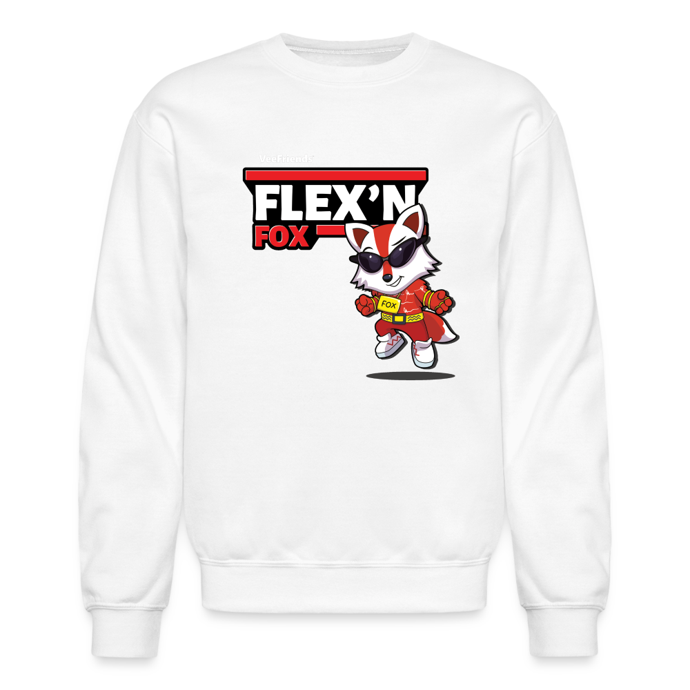 Flex’n Fox Character Comfort Adult Crewneck Sweatshirt - white