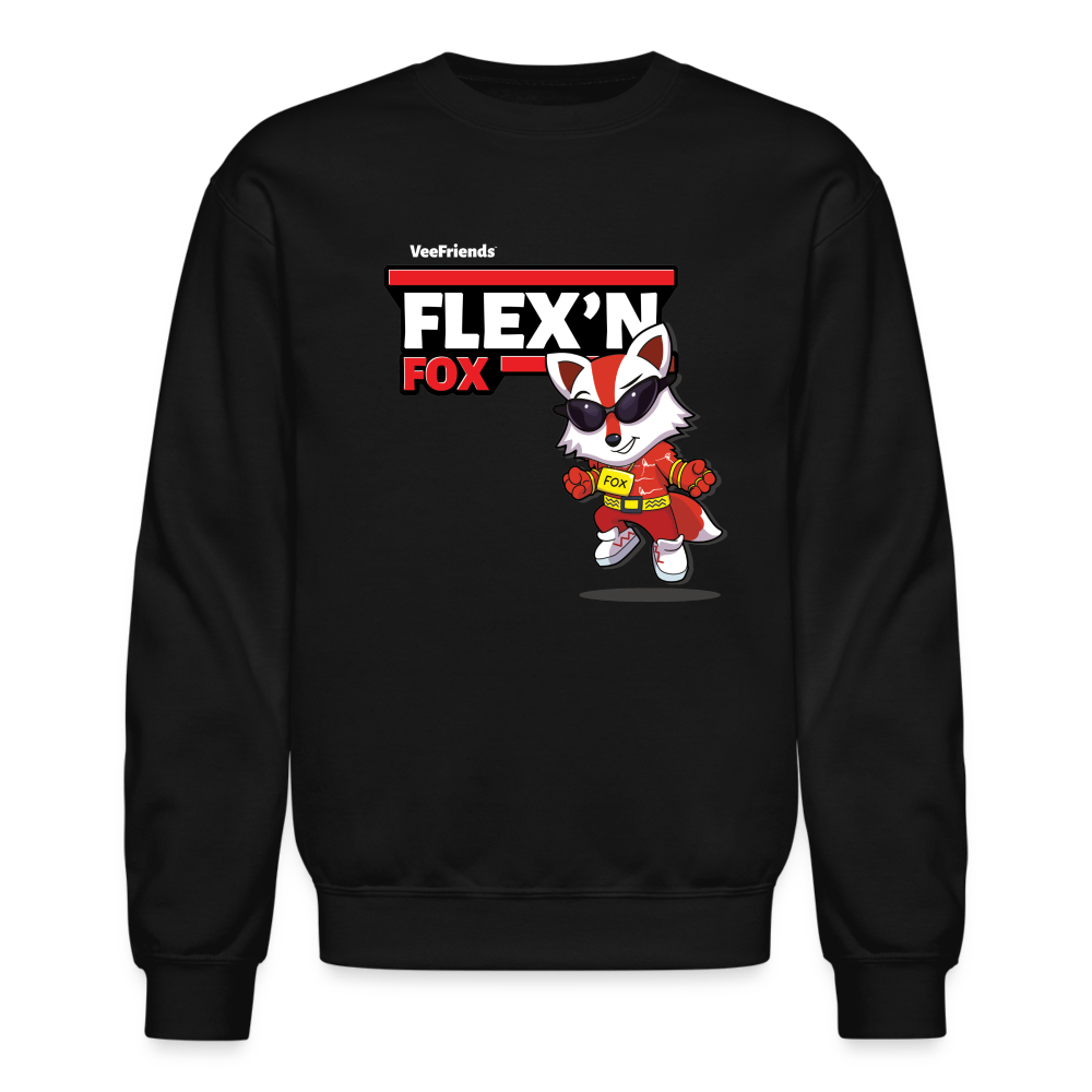 Flex’n Fox Character Comfort Adult Crewneck Sweatshirt - black
