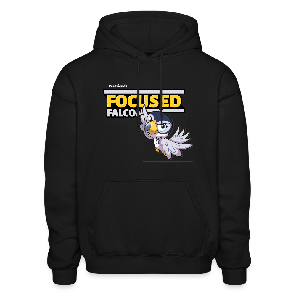 Focused Falcon Character Comfort Adult Hoodie - black