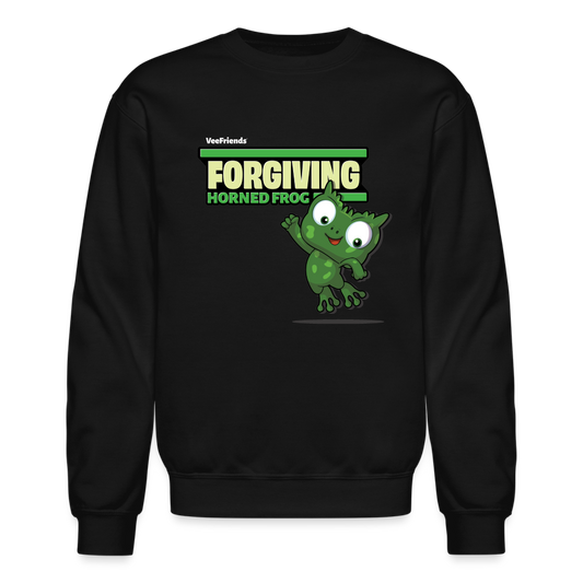 Forgiving Horned Frog Character Comfort Adult Crewneck Sweatshirt - black