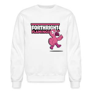 Forthright Flamingo Character Comfort Adult Crewneck Sweatshirt - white