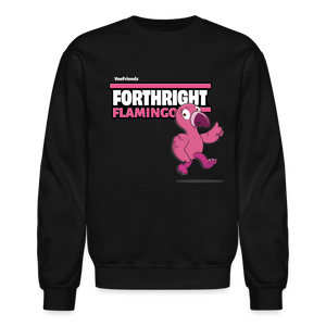Forthright Flamingo Character Comfort Adult Crewneck Sweatshirt - black