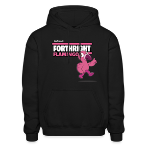 Forthright Flamingo Character Comfort Adult Hoodie - black