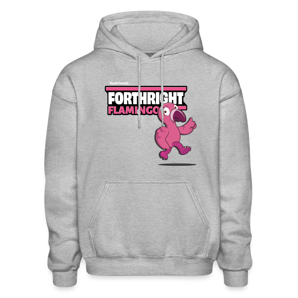 Forthright Flamingo Character Comfort Adult Hoodie - heather gray