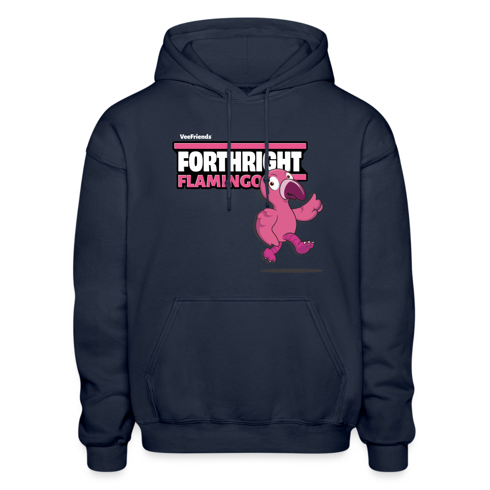 Forthright Flamingo Character Comfort Adult Hoodie - navy