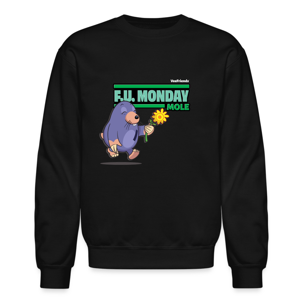 F.U. Monday Mole Character Comfort Adult Crewneck Sweatshirt - black