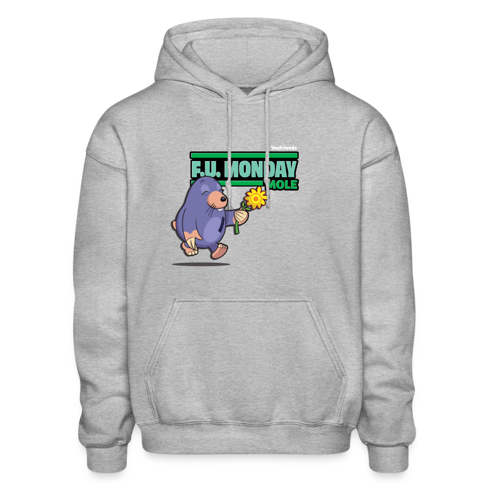 F.U. Monday Mole Character Comfort Adult Hoodie - heather gray