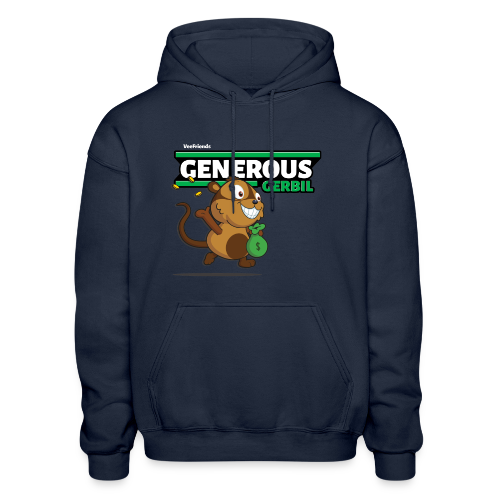 Generous Gerbil Character Comfort Adult Hoodie - navy