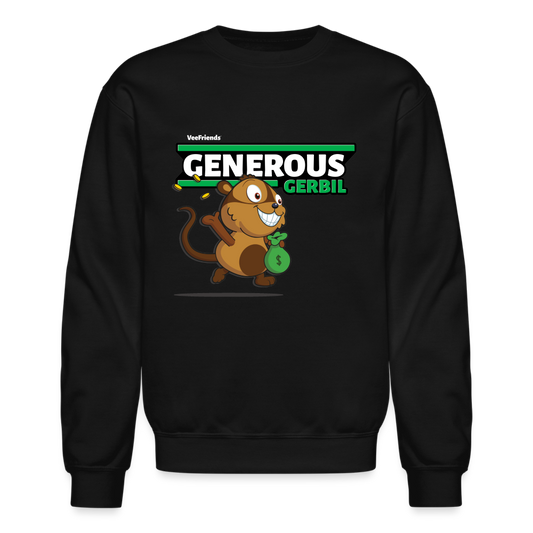 Generous Gerbil Character Comfort Adult Crewneck Sweatshirt - black