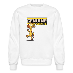Genuine Giraffe Character Comfort Adult Crewneck Sweatshirt - white