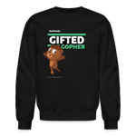 Gifted Gopher Character Comfort Adult Crewneck Sweatshirt - black