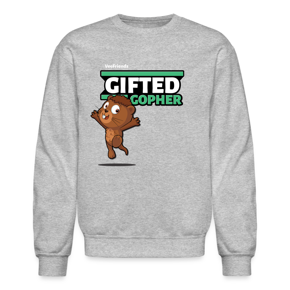 Gifted Gopher Character Comfort Adult Crewneck Sweatshirt - heather gray
