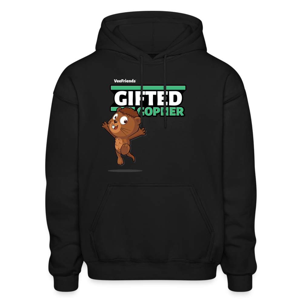 Gifted Gopher Character Comfort Adult Hoodie - black