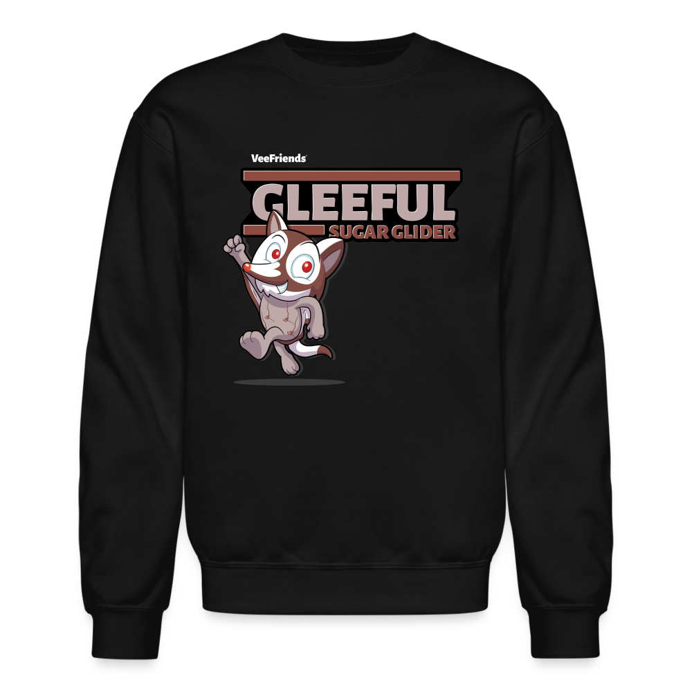 Gleeful Sugar Glider Character Comfort Adult Crewneck Sweatshirt - black