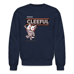 Gleeful Sugar Glider Character Comfort Adult Crewneck Sweatshirt - navy