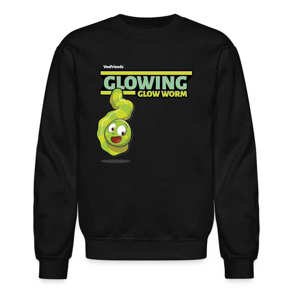 Glowing Glow Worm Character Comfort Adult Crewneck Sweatshirt - black