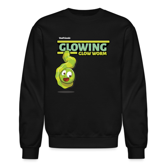 Glowing Glow Worm Character Comfort Adult Crewneck Sweatshirt - black