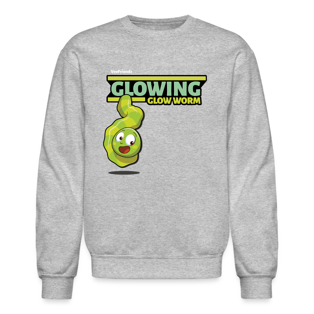 Glowing Glow Worm Character Comfort Adult Crewneck Sweatshirt - heather gray