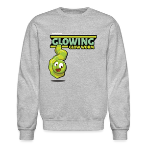 Glowing Glow Worm Character Comfort Adult Crewneck Sweatshirt - heather gray