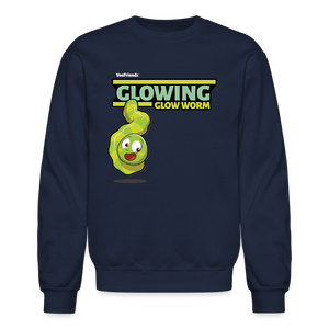 
            
                Load image into Gallery viewer, Glowing Glow Worm Character Comfort Adult Crewneck Sweatshirt - navy
            
        