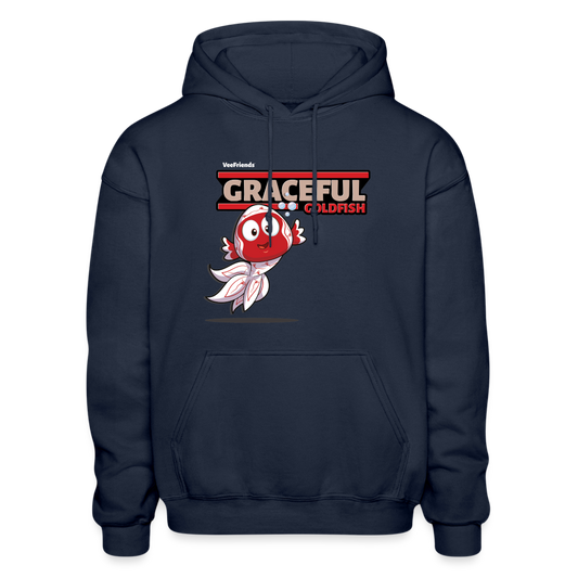 Graceful Goldfish Character Comfort Adult Hoodie - navy