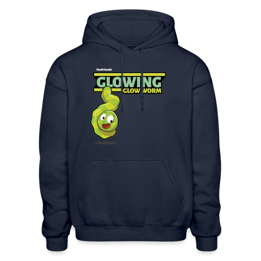 Glowing Glow Worm Character Comfort Adult Hoodie - navy