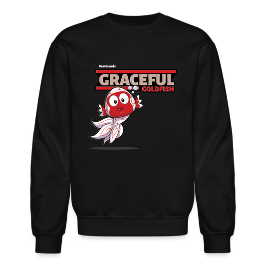 Graceful Goldfish Character Comfort Adult Crewneck Sweatshirt - black