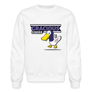 Gracious Goose Character Comfort Adult Crewneck Sweatshirt - white