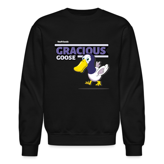 Gracious Goose Character Comfort Adult Crewneck Sweatshirt - black