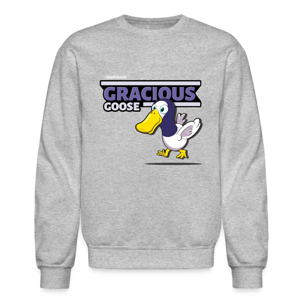 Gracious Goose Character Comfort Adult Crewneck Sweatshirt - heather gray