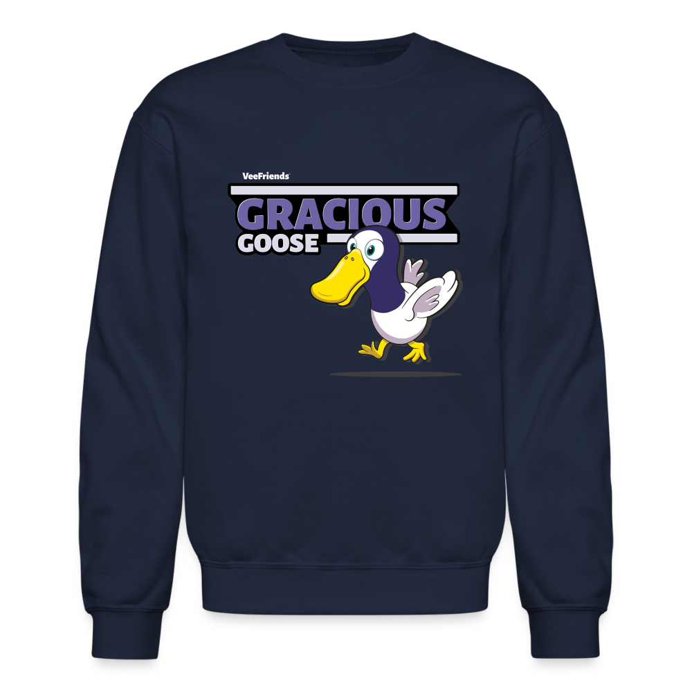 Gracious Goose Character Comfort Adult Crewneck Sweatshirt - navy