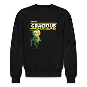 Gracious Grasshopper Character Comfort Adult Crewneck Sweatshirt - black