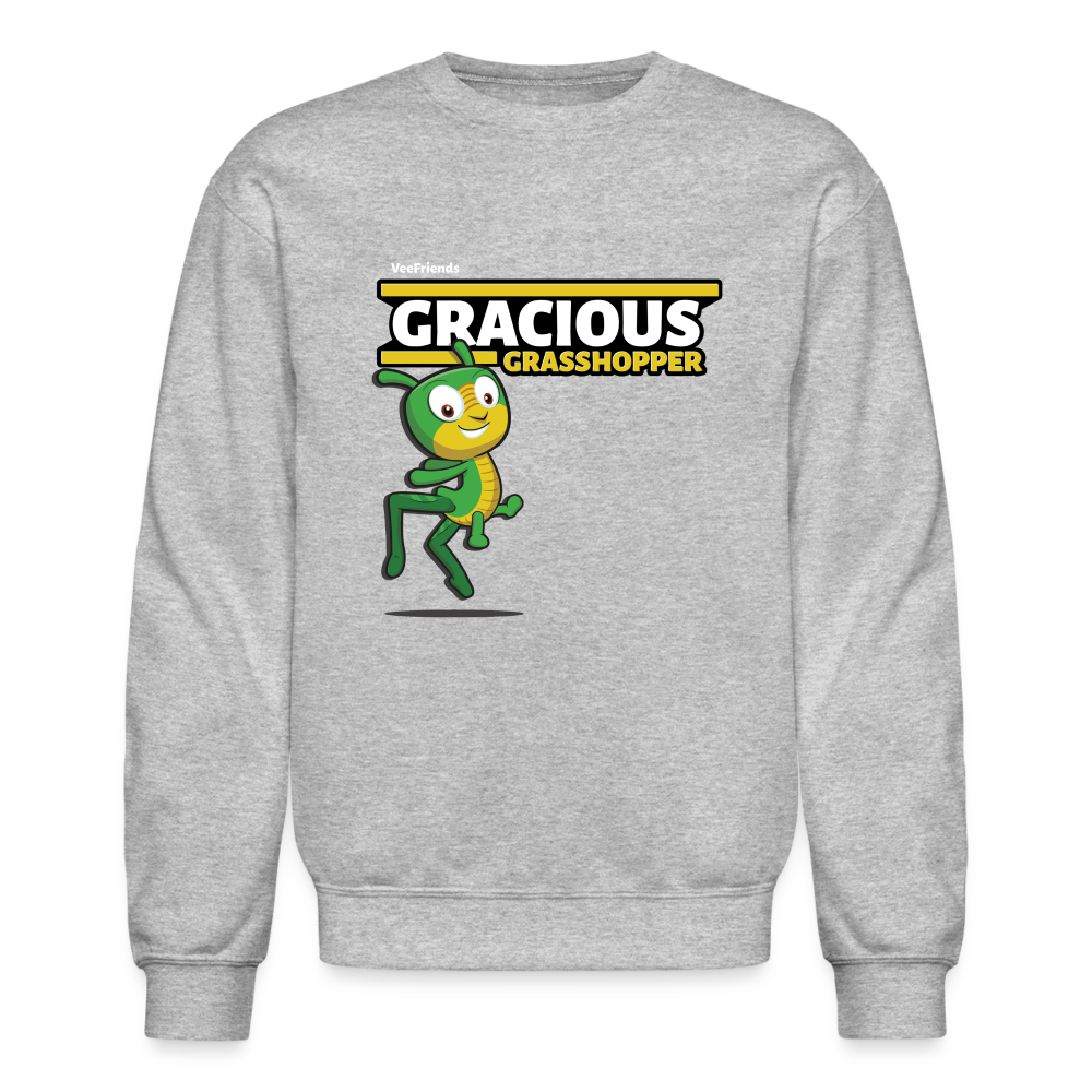 Gracious Grasshopper Character Comfort Adult Crewneck Sweatshirt - heather gray