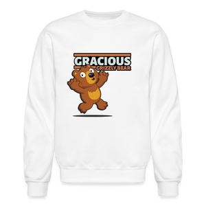 Gracious Grizzly Bear Character Comfort Adult Crewneck Sweatshirt - white