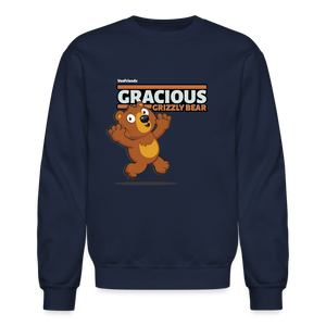 Gracious Grizzly Bear Character Comfort Adult Crewneck Sweatshirt - navy