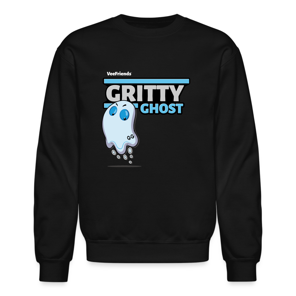 Gritty Ghost Character Comfort Adult Crewneck Sweatshirt - black