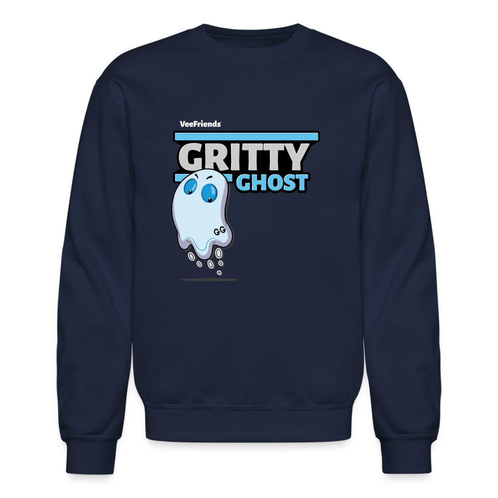 Gritty Ghost Character Comfort Adult Crewneck Sweatshirt - navy