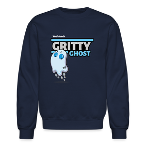 Gritty Ghost Character Comfort Adult Crewneck Sweatshirt - navy