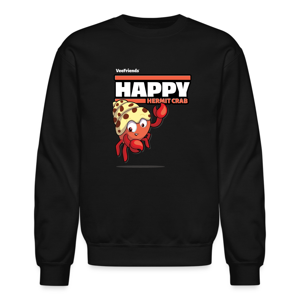 Happy Hermit Crab Character Comfort Adult Crewneck Sweatshirt - black